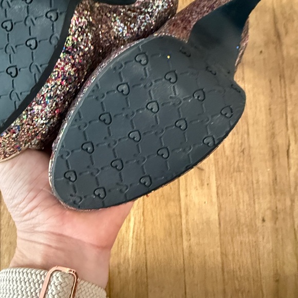 Candie's Multicolor Glitter Peep Toe Heels - Picture 4 of 8